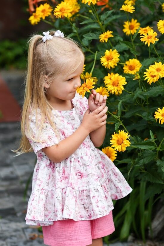 Muslīna komplekts (krekliņš ar rozā šortiem)